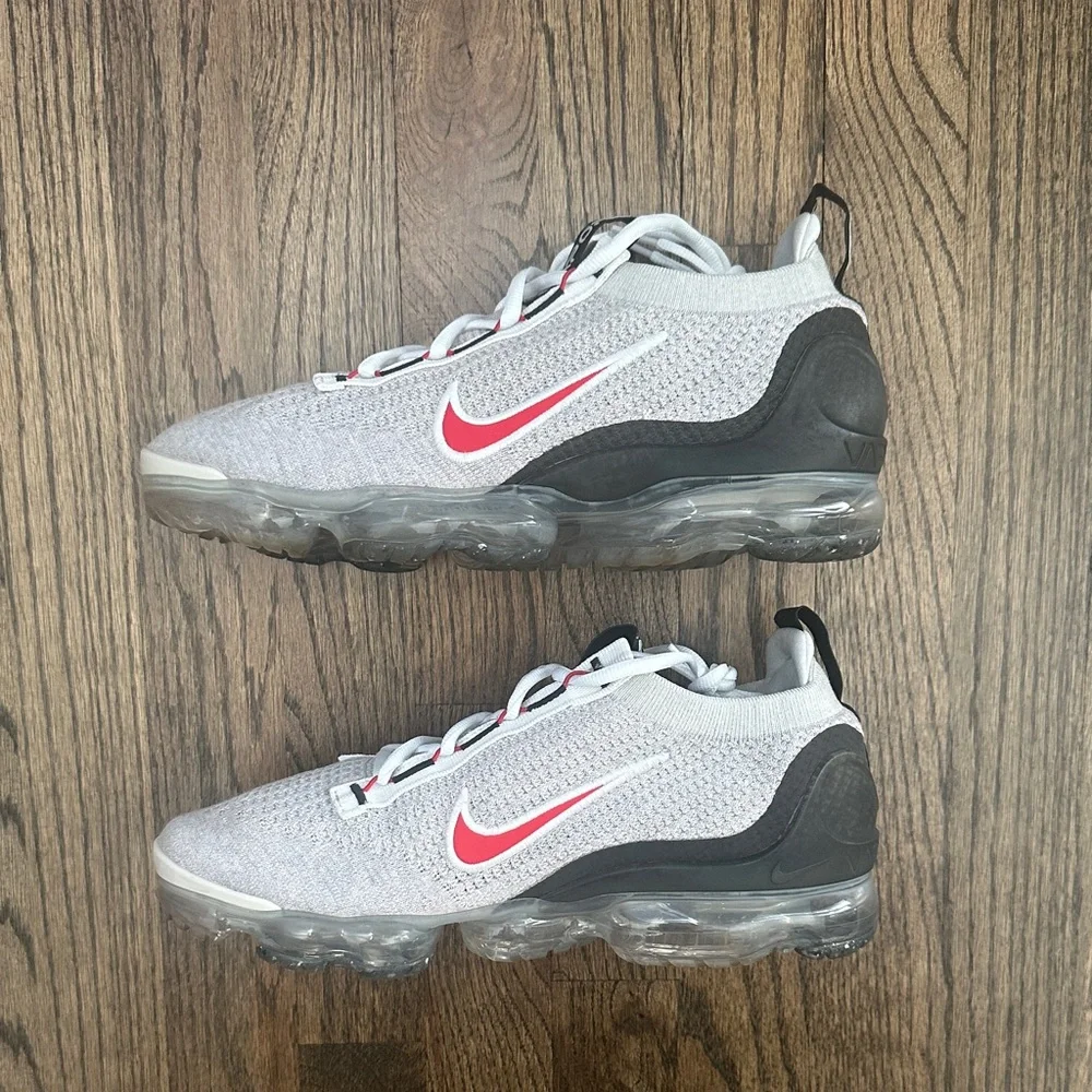 Nike Men’s VaporMax Flyknit Sneakers Gray Black Red